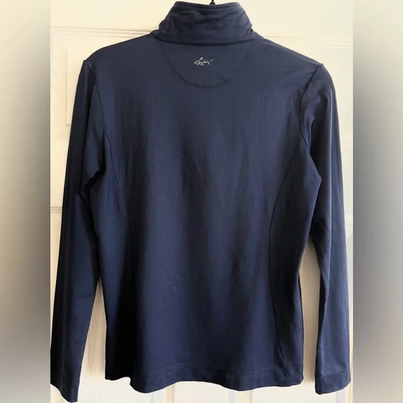 Greg Norman Collection Navy Quarter-Zip Pullover with Mercedes Logo - Picture 2 of 3